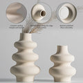 Nordic Ceramic Vase Beige Spiral Vase Home Decoration Living Room Office Desktop Decoration Crafts