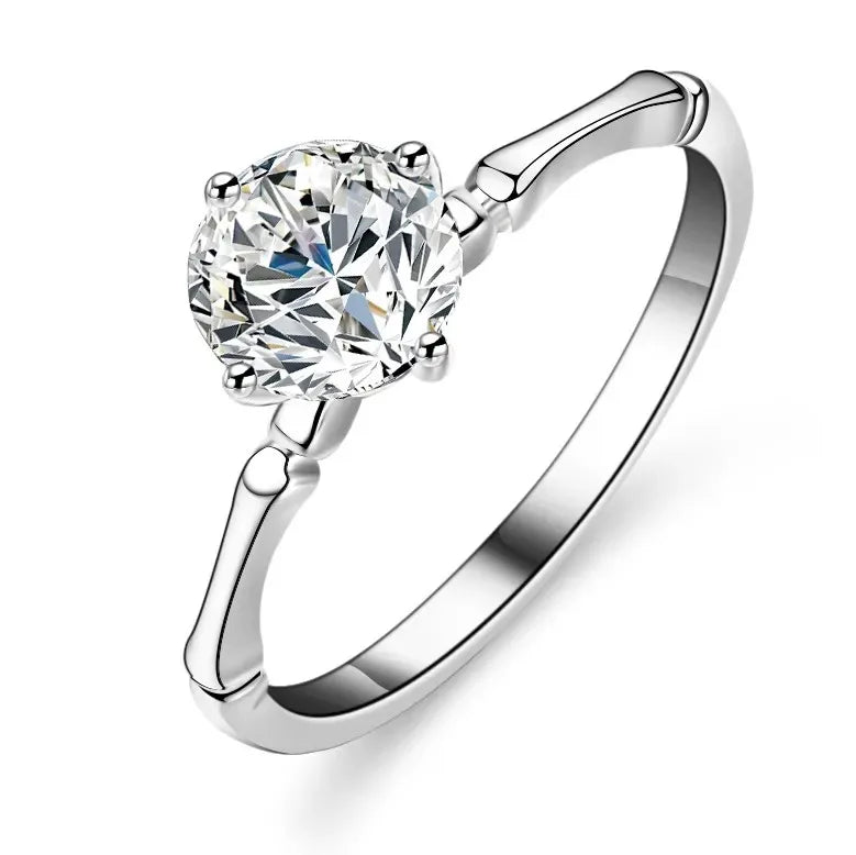 Wholesale Pure S925 Sterling Silver GRA Certificate VVS D Color Engagement Fine Jewelry for Women 1CT Diamond Moissanite Rings