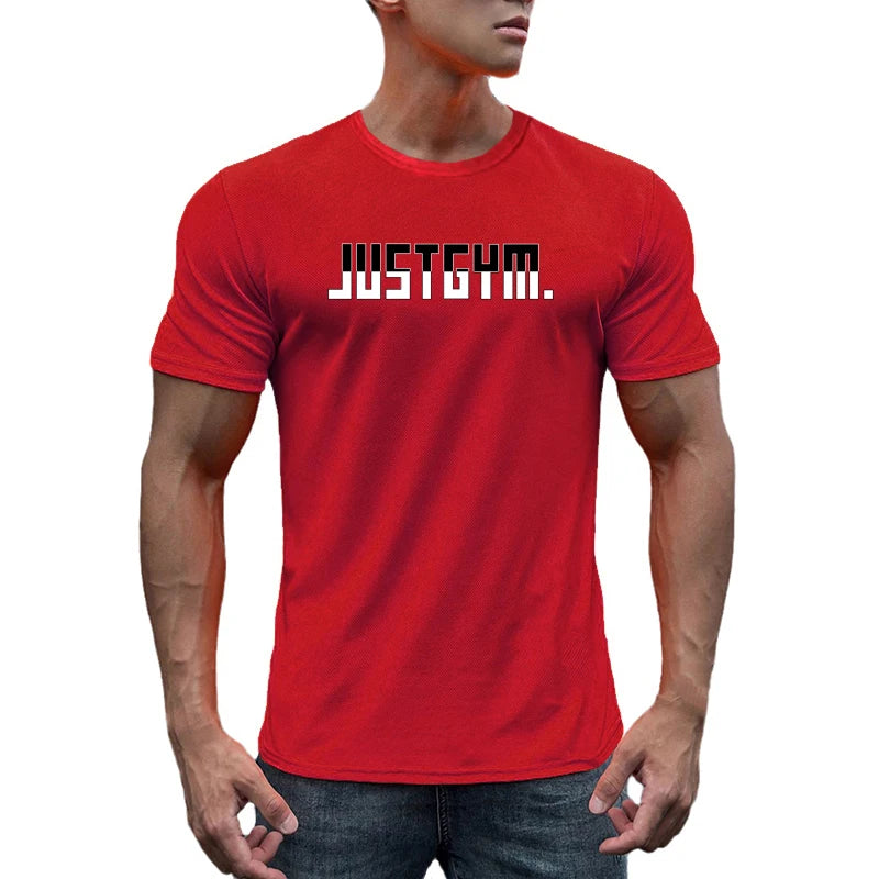 Custom Logo Mesh Quick Dry Running T Shirt New Summer Fashion O-Neck Men Gym Sports Fitness Fashion Casual Printed T-shirt