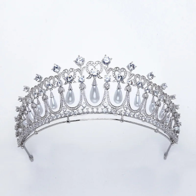 Best Seller OEM Design Fashion Pearl Woman Princess Bride Crowns