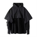 New Arrival Cyberpunk Style Solid Autumn Oversized Men's Cloak Hoodie Custom Embroidery Printing Unlined Work Usage Custom Logo