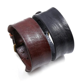 Factory Direct Retro Alloy Buckle Men's Punk Leather Bracelet Creative Adjustable Charm with Gold Plating Customizable