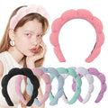 Songmay Women's Fabric Headband Custom Logo Wholesale Twisted Bubble Washing Face Hair Band No-Slip Puffy Sponge Spa Headband