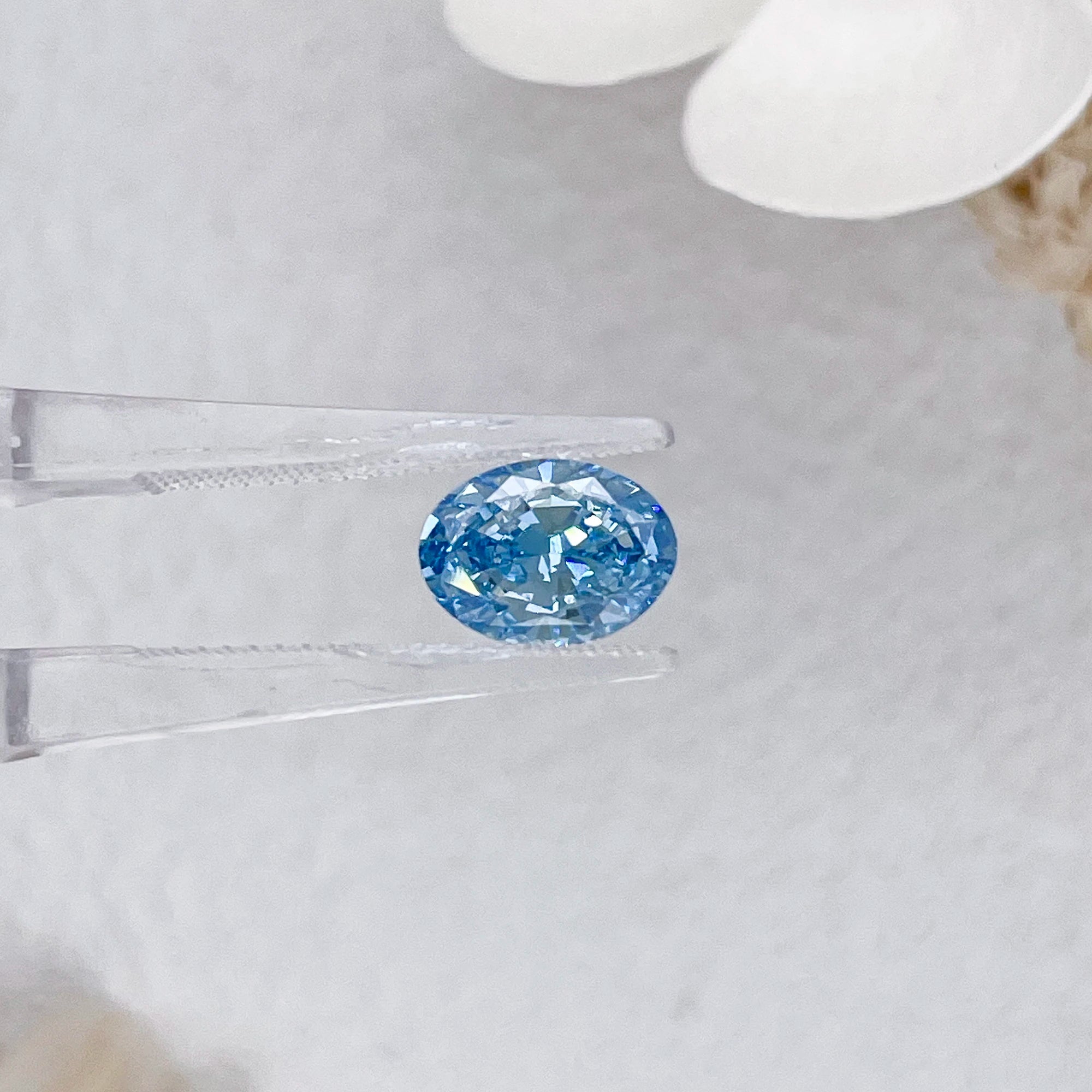 Starsgem 1.7ct Loose Stone CVD Lab Grown  Diamond Blue Color Oval Shape High Quality Brilliant Cut