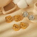 YF3874 Fashion Waterproof Stainless Steel Jewelry 18k Gold Plated Irregular Geometric Pattern Earrings Non Tarnish
