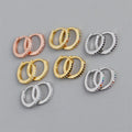 New Trendy 925 Sterling Silver 18k Gold Plated Colored Zircons Simple Round Hoop Earring