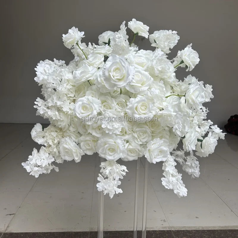 Romantic Style Artificial Flower Ball Centerpiece for Wedding Stage Table Decoration Custom Size Wedding Party Decorations