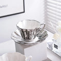 European Modern Ceramic Coffee Cup Saucer Set Eco-Friendly Floral Classic Home Afternoon Tea Coffee Drinking Comes Carton