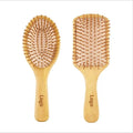 Private Logo 100% Natural Eco-friendly Massages Scalp Anti-Static Hairbrush Detangle Hair Brush with Bamboo Bristles