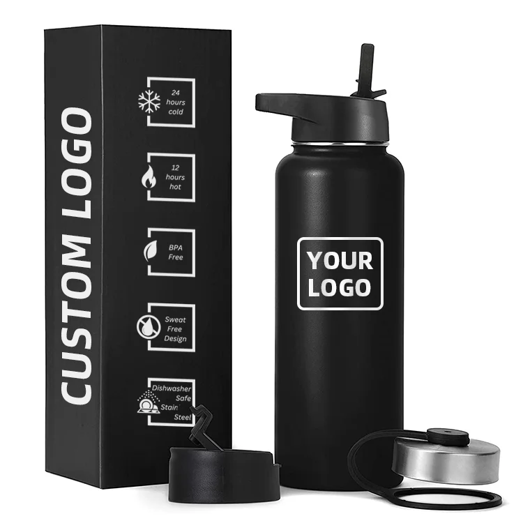 New Designed Manufacture 18 32oz Double Wall Stainless Steel Vacuum Flask Customized Bpa Free Sport Water Bottle with Handle Lid