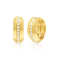 LOZRUNVE 2014 New Design  Fashion Jewelry Findings 14k Gold Minimalist Chunky Line Diamond Huggie Earring