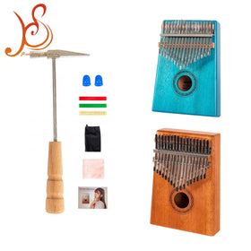 Wholesale Handmade 17-Key Kalimba Kits with Stainless Steel and Mahogany Natural Color OEM Options Musical Instrument