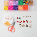 3400 Pcs Round Flat Spacer Clay Beads Kit Smile Beads Bell Charm Dependant Christmas Beads Kits