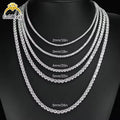 Pass Diamond Test 2mm 3mm 4mm 5mm 6.5mm 925 Silver Moissanite Diamond Tennis Necklace Fashion Jewelry for Men Women