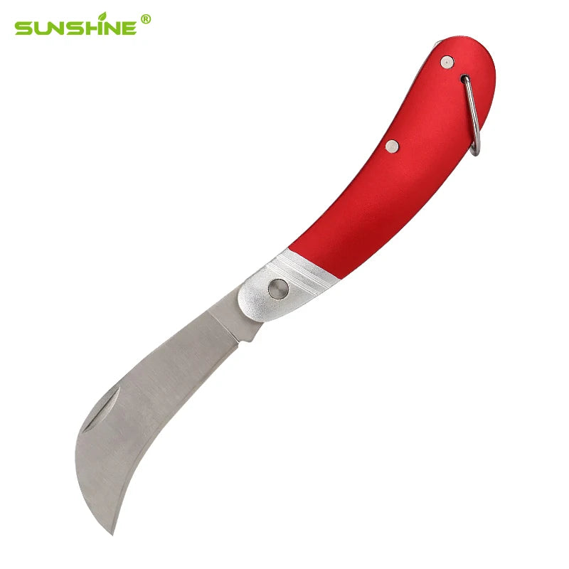 SUNSHINE 3CR13 Industrial Stainless Steel Blade Garden Use Folding Knife Aluminum Handle for Pruning Budding for Grafting