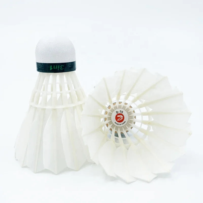 Durable 3in1 Super Grade Duck Feather Badminton Shuttlecock Dmantis D75 Hybrid Shuttlecock China Factory