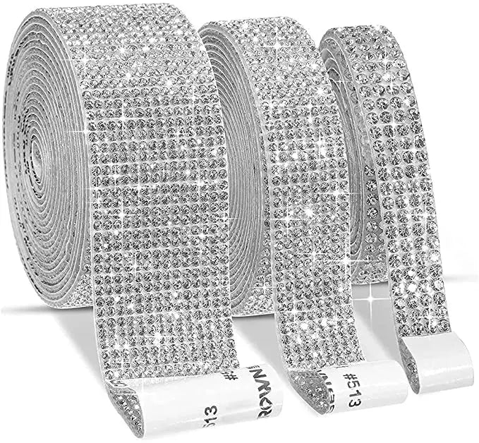 Self-Adhesive Rhinestone Ribbon Row Drill DIY Paste Drill Use for Cake Decoration Crafts Clothing Birthday Decoration