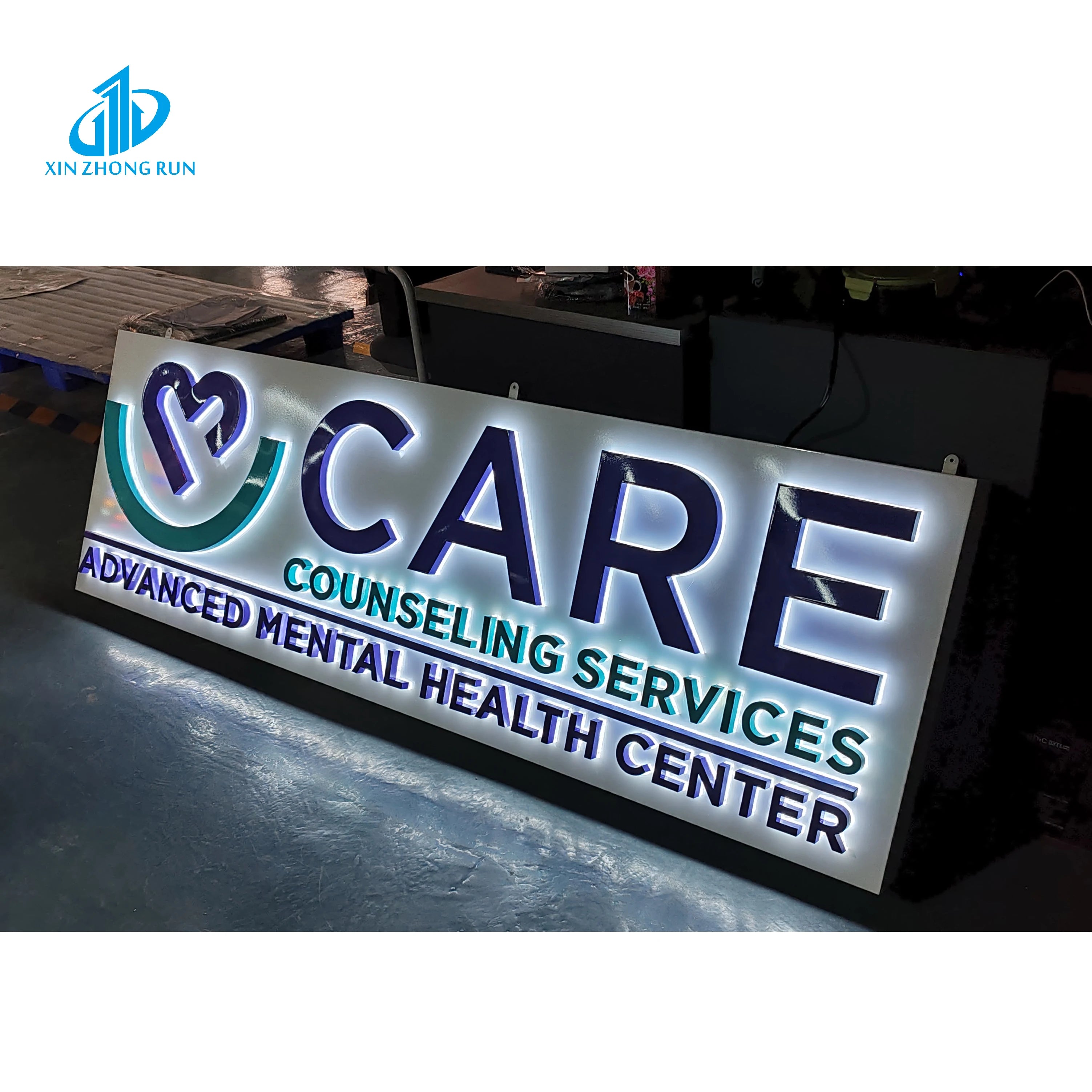 Indoor Outdoor LED 3D Lighting Backlit Signage Letters Custom Illuminated Advertising Letters Metal3d logo Letter Sign