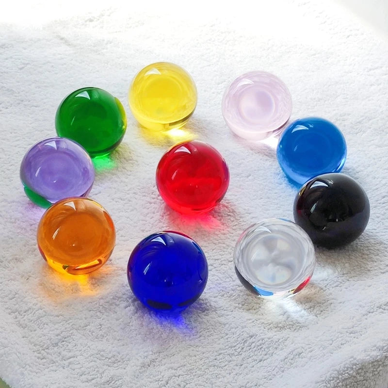 Decorative Red Blue Purple Yellow Color Solid Clear Christmas Ornaments Round Crystal Glass Ball
