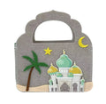 Eid Decoration Ramadan Custom Felt Tote Bag Star Moon Scene Candy Basket Craft Gifts Bag