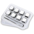 Reusable Whiskey Chilling Stones Stainless Steel Ice Cubes with Tongs and Storage Box