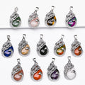 Hot Selling Swan Pattern Healing Crystal Jewelry Women's Retro Necklace Crystal Pendant