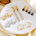 2026 Wholesale Women 18 K Gold Plating Non-fading Long Zirconia Drop  Lady Pearl Ear Studs Stainless Steel Hoop Earrings