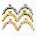 Deepeel XP053 5*4.6cm Handbag Hardware Accessories Embossed in Half Circle Metal Purse Frame Kiss Clasp Bag Handles Lock Buckle