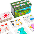 Montessori Educational Toddler Double Side Wooden Blocks Alphabet Number Activity Matching Board Toys for Kids