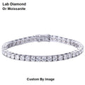 Starsgem Luxury Jewelry 9K Solid Gold 2.6mm Round Cut Lab Grown Diamond Chain Tennis Bracelet