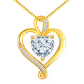 Delicate Heart Zircon Pendant Charm 18K Gold Coating Trendy Wedding Engagement Hollow Ladies Necklace Bride Jewelry Gift