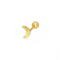 925 Sterling Silver Smooth Moon Human Puncture Spiral Stud Earrings Gold Plated Anniversary Gift Rhodium Plated