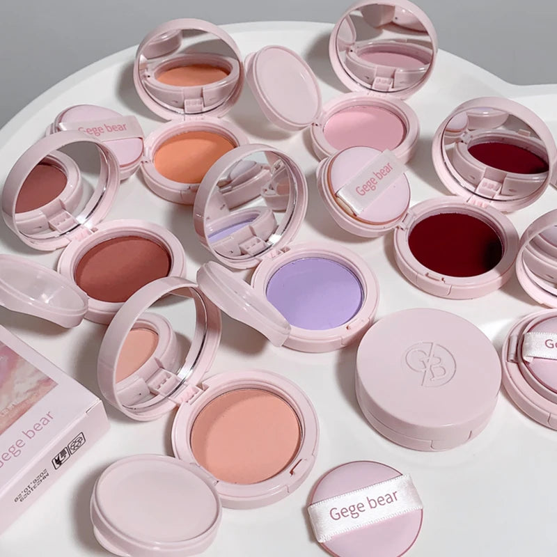 Customized Logo Waterproof Blusher Vegan Heart Shape Single Matte and Glitter Blush Private Label Makeup Palette