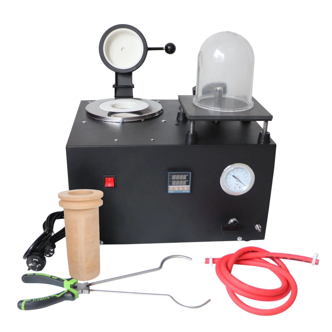 2L Jewellery Investing Casting Machine With Flask Crucible 3 in 1 Vacuum Gold Silver Melting Furnace Jewelry Casting Machine