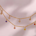 18K Gold Plated Fine Jewelry Anklets for Women Colorful Crystal Rhinestone 316L Stainless Steel for Parties