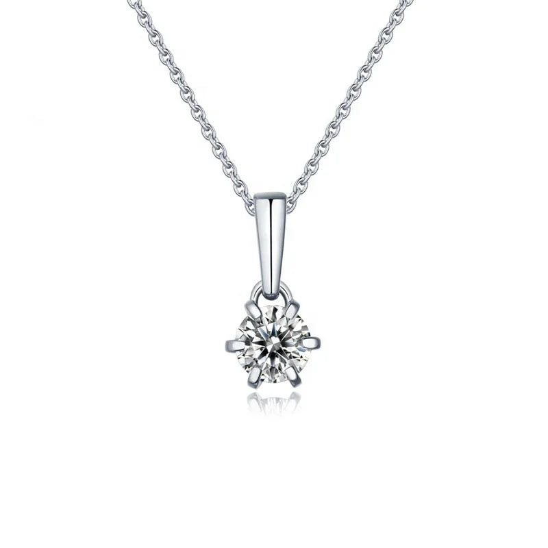 2020 Top Sellers Classic 6 Claw Pendant Chain Creative D Color VVS1 Moissanite Necklace 925 Sterling Silver New Drop Wedding