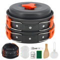 Lightweight Pot Set with Mini Stove and Fork-spoon Set Suitable for Backpacking  Hiking and Picnics.
