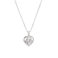 Dainty 925 Sterling Silver Cubic Zircon Crystal Forever love Heart Pendant Necklace for Women