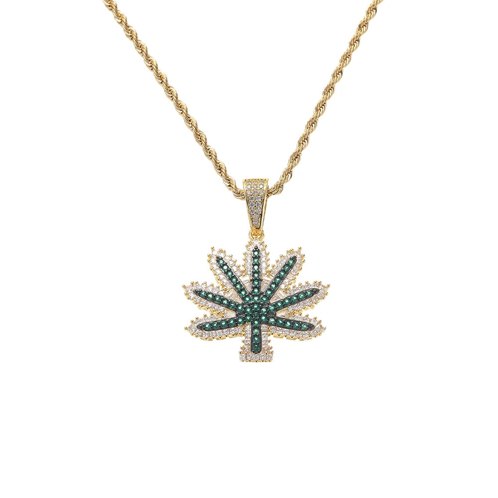 CN433  Brass Micro Pave Zircon Pendant Iced Out CZ Necklace Hip Hop Jewelry