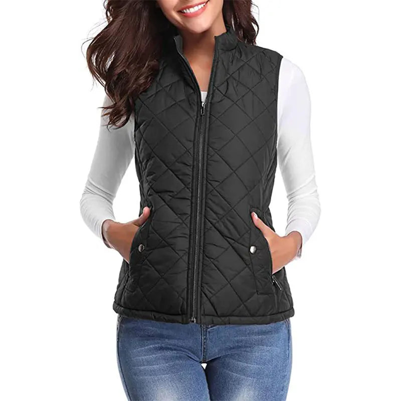 Wholesale Stand Collar Sleeveless Jacket Clothes Gilet Custom Lightweight Puffer Vest for Women