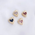 Fashion Peach Heart 14k Gold-plated Single Loop Inlaid Zircon Pendant for DIY Necklace Bracelet Jewelry Accessories Making