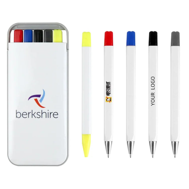 BKS Ballpoint School Office Supplies Logo Pen Colorful Plastic Oily Ink Pens Set for Students