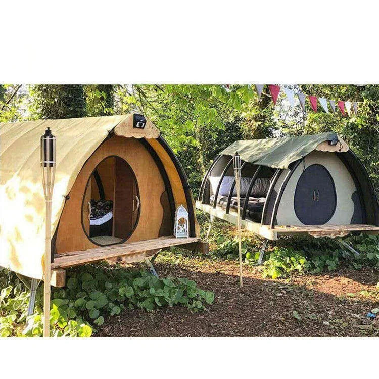 Economical Durable Double Layer Polyester Four-season Glamping Tent with Bell for Resort Hotel Outdoor Adventures