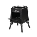 Large Size Portable Chargeable Titanium Wood Stove for Camping Hiking & Fishing Multi-Cooker Outdoor BBQ Stove with Backpacks