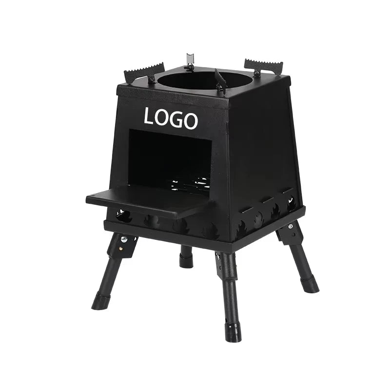 Large Size Portable Chargeable Titanium Wood Stove for Camping Hiking & Fishing Multi-Cooker Outdoor BBQ Stove with Backpacks