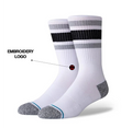 Socks Embroidery Custom logo Cotton Designer Funny Striped Crew Custom Socks for Men