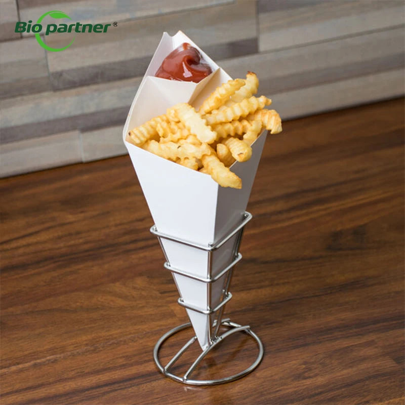 Churro Box Reusable UV Coating Kraft Paper French Fries Cones Chips Fried Chicken Popcorn Nuggets Waffle Ketchup Dip Pocket