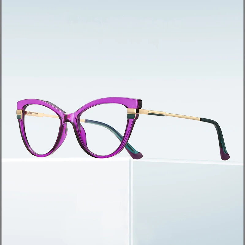 Anti-Blue Light Glasses Frames Stock Tr90 Spring Hinge Optical Frames Luxury Optical Glasses Women