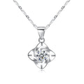 SC Valentine's Day Lucky Clover Necklace Dainty Silver Melon Seeds Chain Inlaid Diamond Four Leaved Clover Necklace for Women