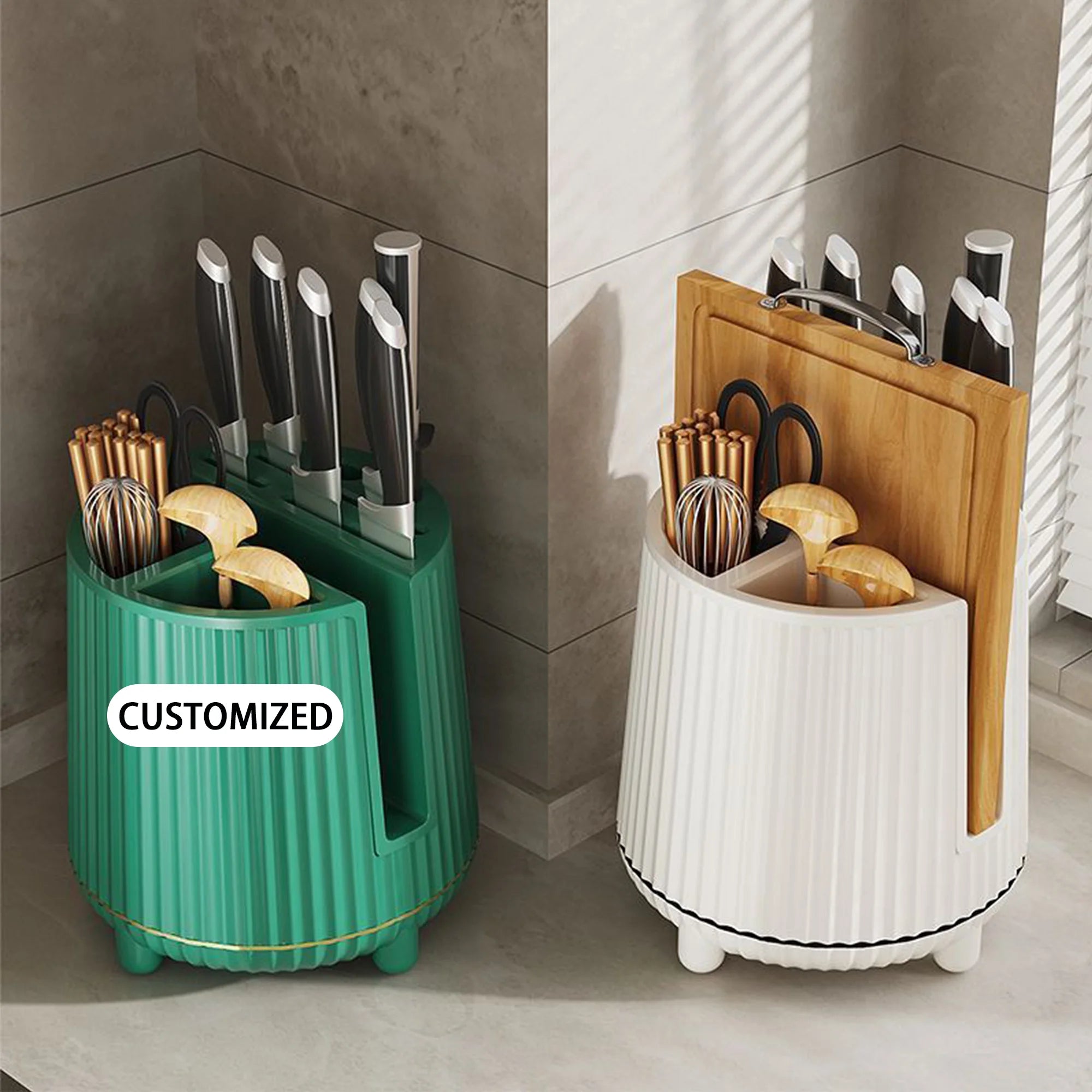 Factory Wholesale Rotatable Kitchen Knife Holder Kitchen Spoon and Chopsticks Holder Kitchen Knives & Accessories